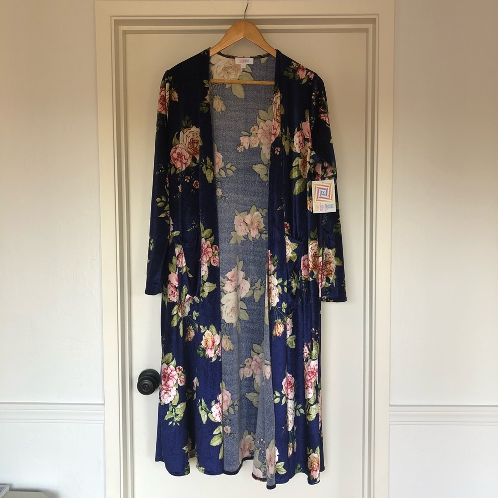 Lularoe large velvet floral unicorn Sarah NWT